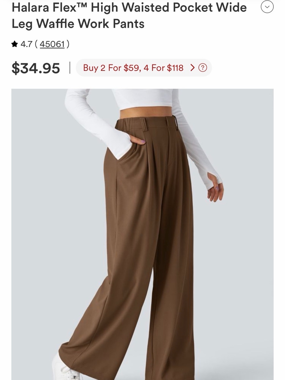 NWOT HALARA Flex Wide Leg Waffle Work Pants